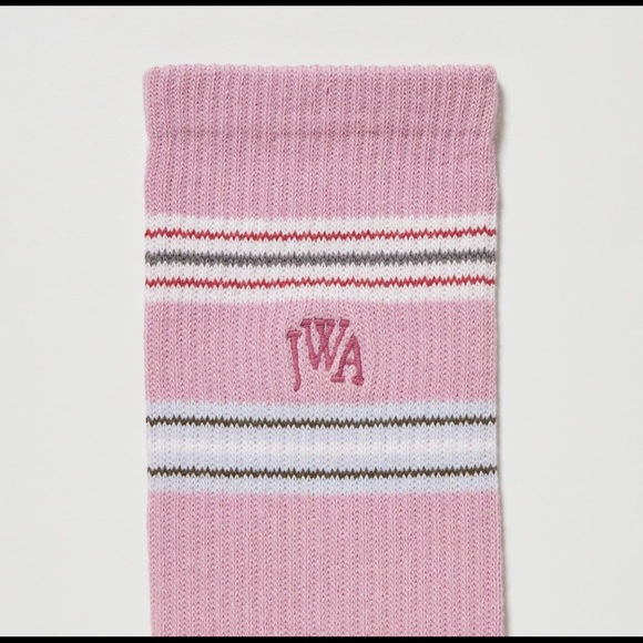 UNIQLO x JW ANDERSON Pink Lined Socks Stripes Unisex 27-29cm Shoe Size 8-11 - Picture 2 of 4